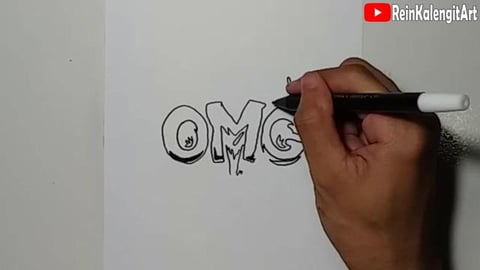 Drawing graffiti text OMG