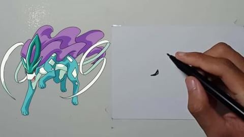 Drawing Pokemon SUICUNE