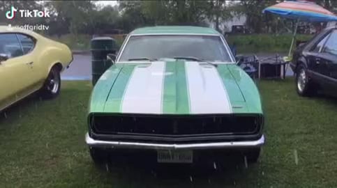 Pouring rain at the Classic Car show