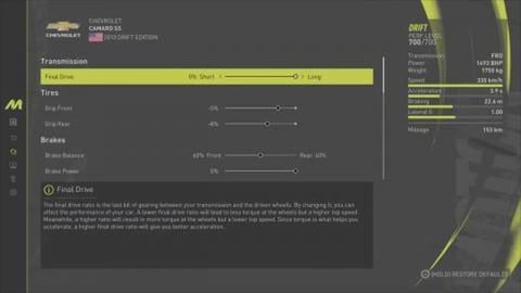 Best Drift Setting Tune Chevrolet Camaro SS Crew Motorfes...