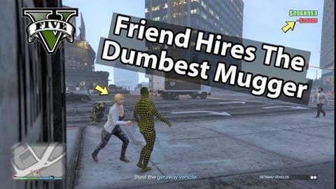 Friend Hires The Dumbest Mugger in GTA 5 Online