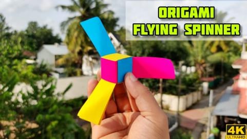 Origami Flying Spinner | Origami Flying toy | Paper craft...