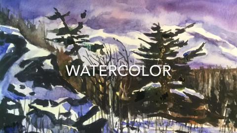 My Winter Watercolor painting Timelapse from Gros Cap Ont...