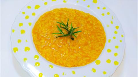 Festive Creamy Pumpkin Risotto At Home. Pumpkin -Yellow R...