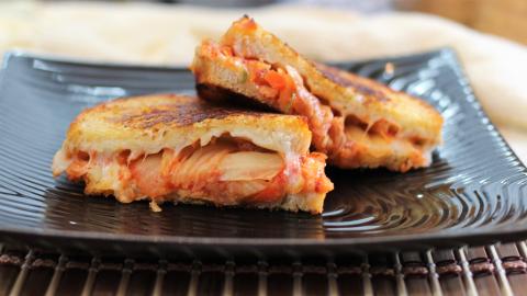 Kimchi Grilled Cheese Sandwich  |  It's Only Food with Ch...