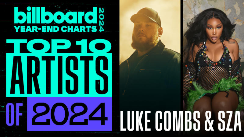 SZA & Luke Combs At Nos. 7 & 8 on Billboard's Top 10 Artists 2024