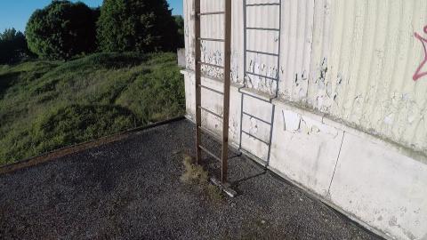 CLIMBING ROOF TO SEE THIS AT ABANDONED ARMY BASE...