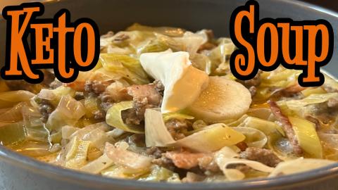 Keto Soup | Leek - Cheese Soup with Mincemeat