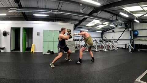 boxing with my friend 