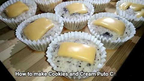 COOKIES & CREAM PUTO CHEESE _ Pinoy Recipe _ Steamed Cake...