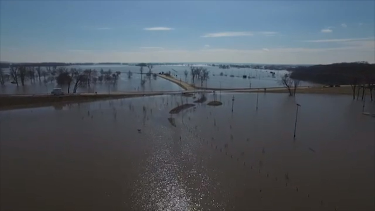 Drone video shows severity of Missouri River flooding near Omaha ...