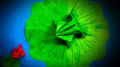 FROG | PAPER FROG | JUMPING FROG | Origami tutorial by Ma...