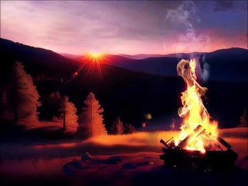 Relaxing Sunset Campfire With Cricket Sounds ASMR Ambienc...