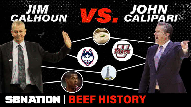 The Jim Calhoun-John Calipari beef includes a stolen recruit, stupid t-shirts, and clam chowdah