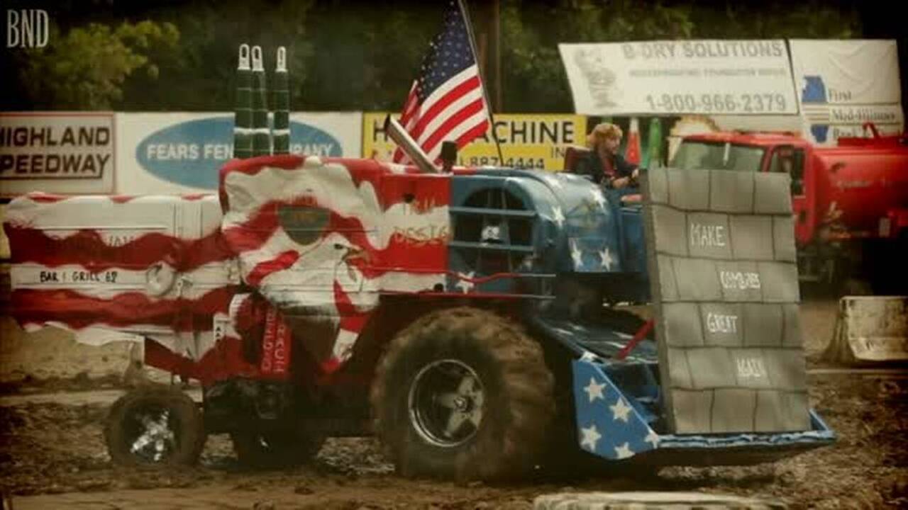 Combine Harvester Demolition Derby at Madison County Fair Fort Worth