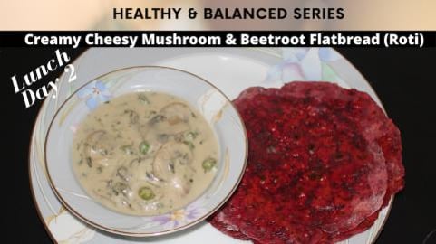 Creamy Cheesy Mushroom & Beetroot Flatbread_Super Delicio...