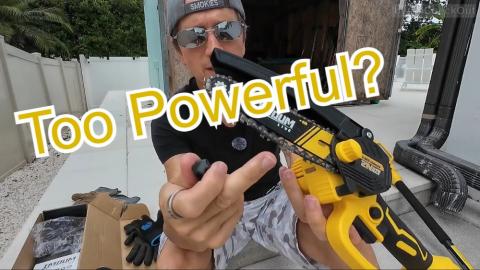 How to Cut Thick Tree Branches with a Mini Chainsaw — I...