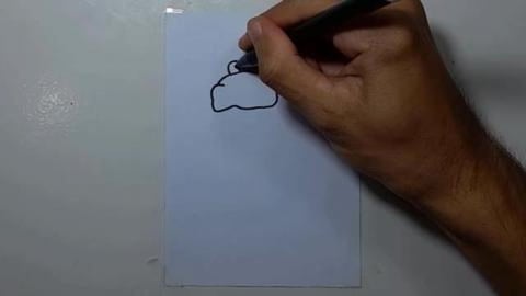 Drawing Grafiti Hippo Standing Holding BaseBall Bit #Shor...