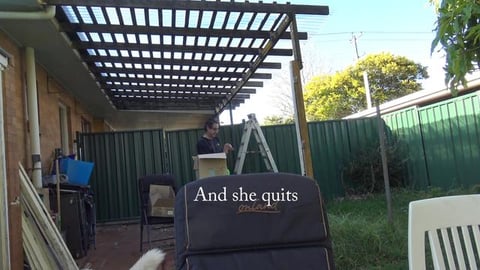 Husky's supervise verandah roof repairs