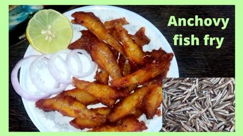 Delicious anchovy fish fry making l Anchovy fish fry reci...