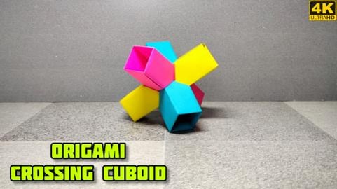 Origami Crossing Cuboid | Modular Kusudama Origami | Pape...