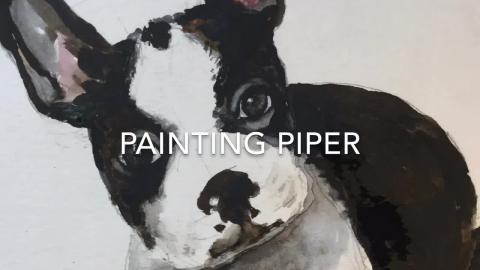 My Watercolor Painting of Puppy Piper 