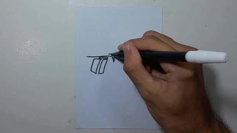 Drawing pitbull graffiti with glasses shorts