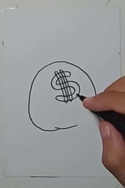 DRAW CARTOON MONEY APPEARS #SHORTS