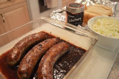 How to Braise Haskapa Malbec Bratwurst: Cooking with Kimb...