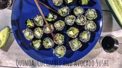Quinoa, Cucumber and Avocado Sushi