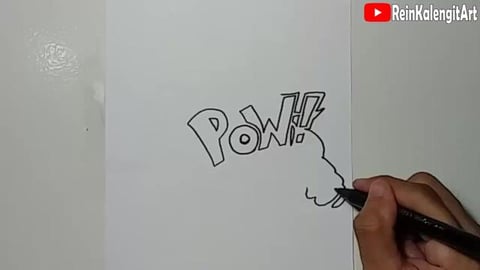 Drawing Grafity Letter Text POW Boxing