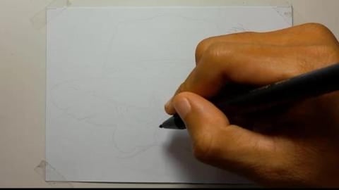 Drawing Grafiti skull-head-with-mustache-straw-hat-mascot...