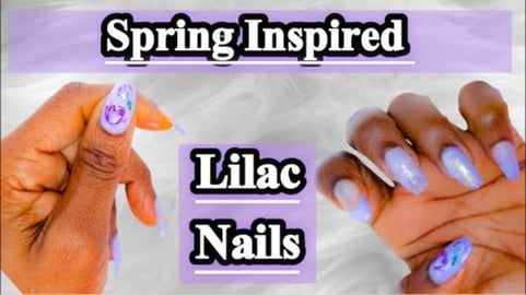 Easy Spring Inspired Lilac Press-On Nails At Home. Nail E...
