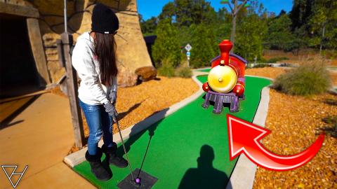 Awesome Train Themed Mini Golf Course - Hole In One! - Pa...