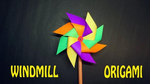 SPINNING WINDMILL | Origami tutorial ✳️✳️✳️