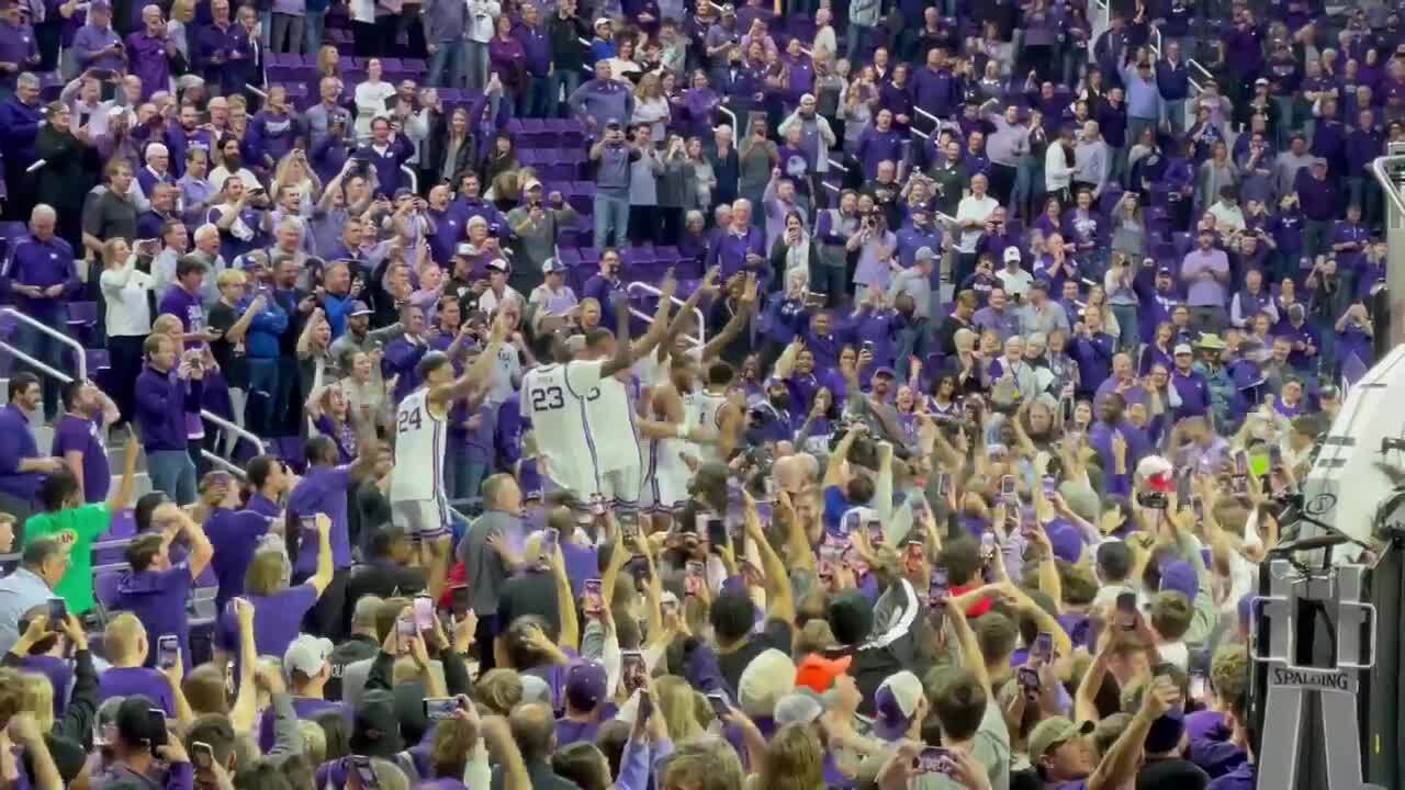 Watch Jerome Tang address KState basketball fans after big KU win
