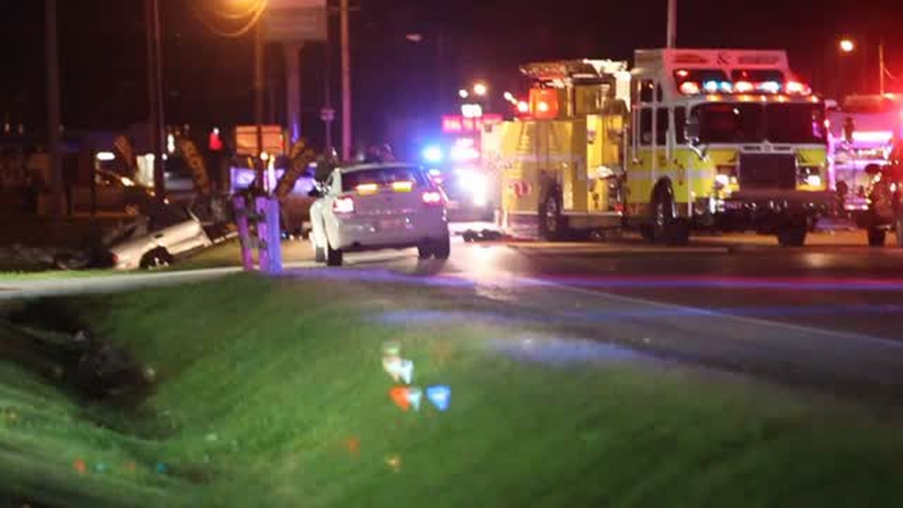 Crews working fatal car accident crash scene in Sauget IL Belleville