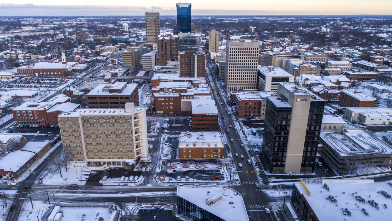 Drone video Snow frosts downtown Lexington Lexington Herald Leader
