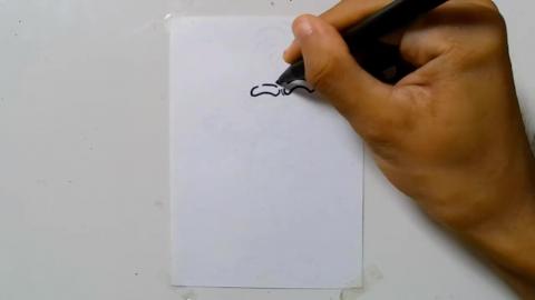 Drawing qpunk kid zombie character graffiti shorts