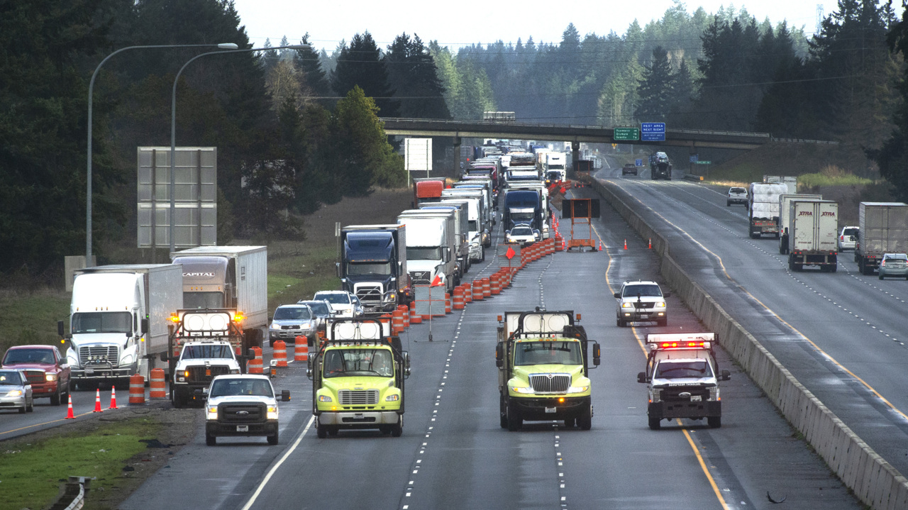 Flooding from the Chehalis River forced the closure of a 20mile