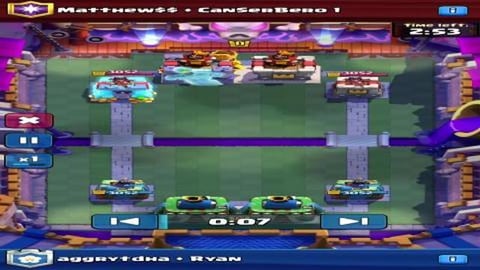Clash Royale: 23/2 gameplay (teamwork tower build)