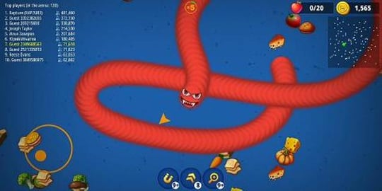 Worms zone .io - hungry snake | video #55