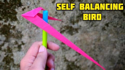 Origami Self Balancing Bird | Origami tutorial | Paper cr...