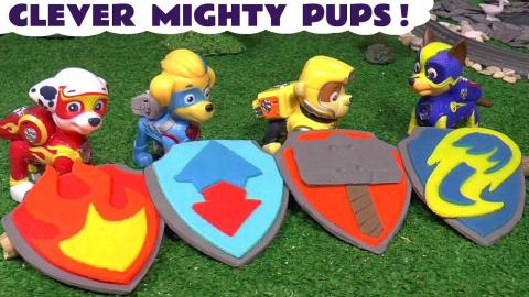 Paw Patrol Mighty Pups Rescue toy story with Play Doh Bad...