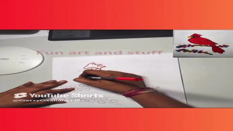 Cardinal bird #coloring #art #drawing #artandcraft #easyd...