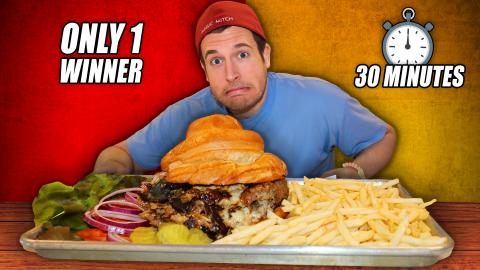 Rematching This Stuffed Burger Challenge ONLY 1 PERSON WO...