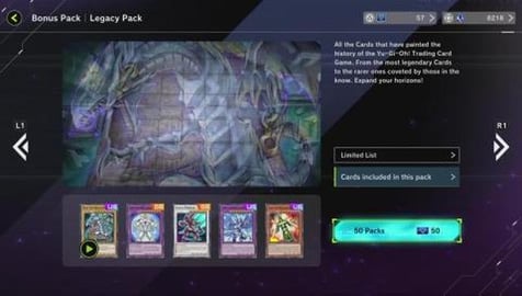 Yu-Gi-Oh! Master Duel opening 50 legacy booster