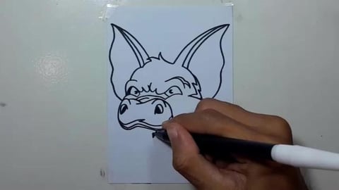 DRAW GRAFITI BAT HEAD MASCOT SHORTS