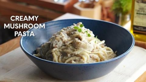 Vegan Creamy Mushroom Spaghetti Recipe 