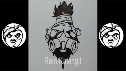 Draw mask character graffiti